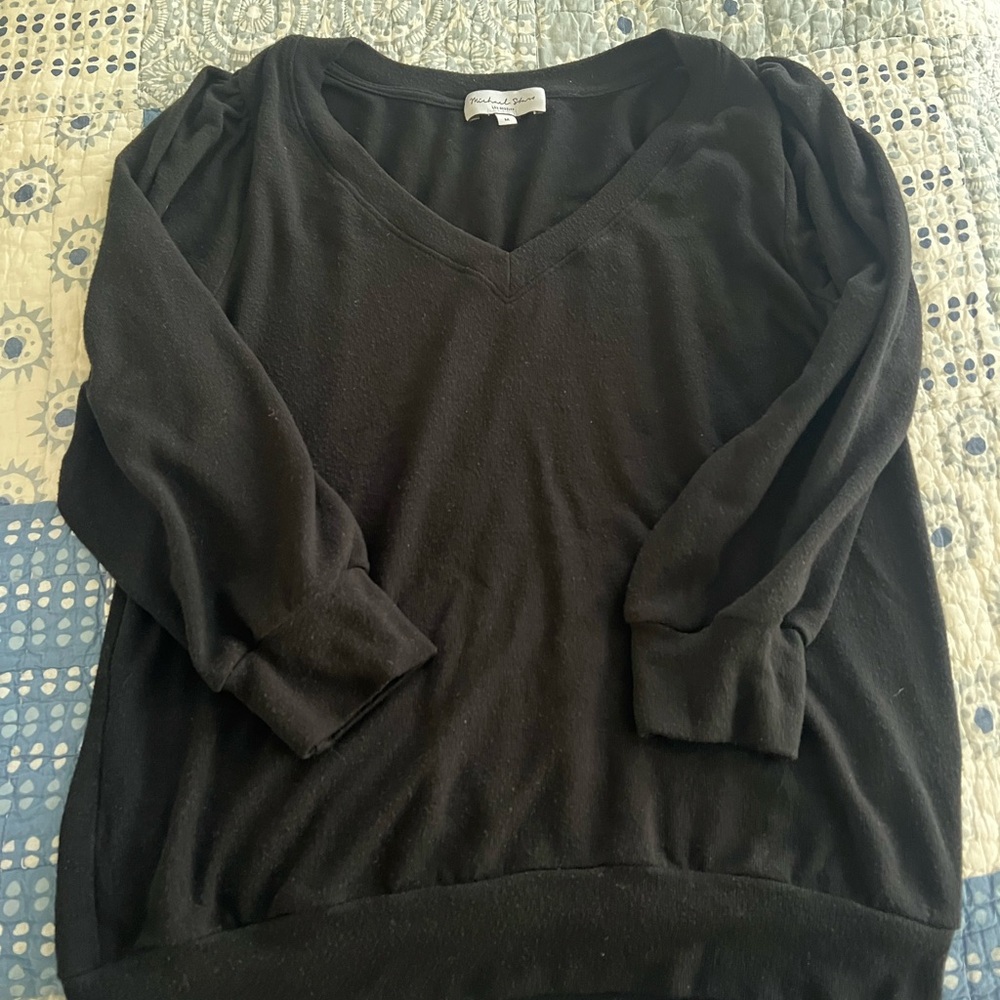 Michael Stars Black V Neck Sweater
